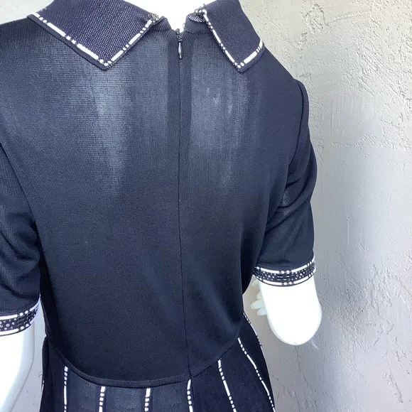 Escalier Sheer Black Sweater Dress with Beaded Accents - Picture 3 of 9